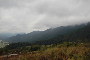 云雾缭绕的山间景致