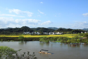 乡村河畔风光美景