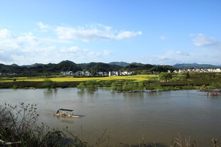 乡村河畔风光美景