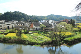 河畔乡村美景如画