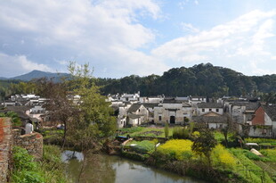 乡村河畔美景如画