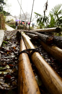 户外竹制步道铺设材料