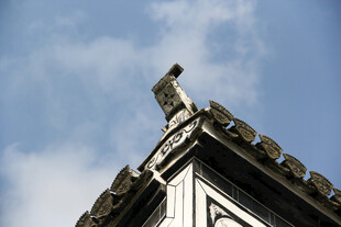 中式建筑屋顶特写