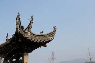 中式古建筑飞檐一角