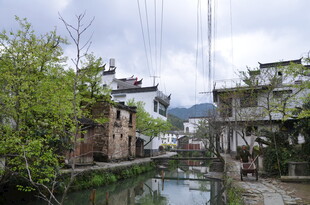 江南水乡古村落小河风景