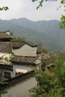 徽派古村落 青山环绕之景