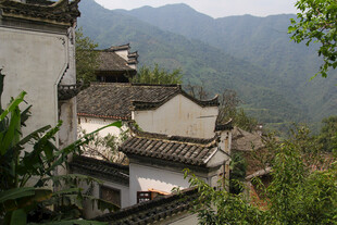 徽派古村落 青山环绕之景