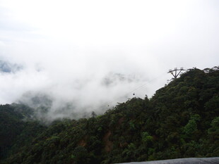 云雾缭绕的翠绿山峦