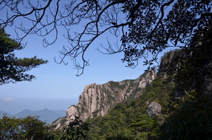 山间美景 峭壁与葱郁林木