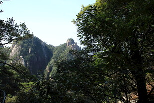 山林间的秀丽山峰景色