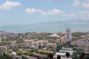 海滨城市美丽风光俯瞰