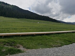 草原风光 远处山峦与云雾