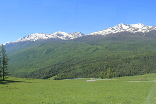 草原雪山美景