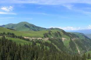 青山葱郁间的壮美山景