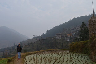 山间田园漫步景象