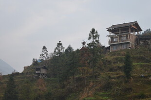 山间古雅建筑隐于绿树