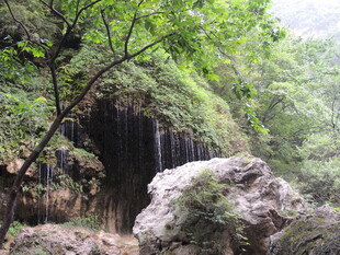 山林间的瀑布景观