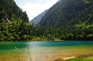 山间碧湖美景