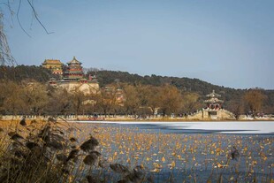 颐和园冬日湖景风光