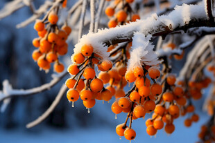 雪覆沙棘果