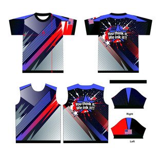 炫酷多彩运动T恤设计图