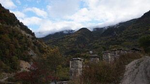 山间公路旁的多彩景致