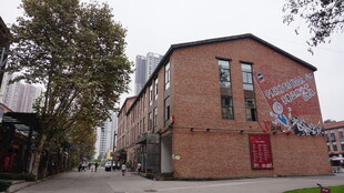 红砖建筑旁的街道风景