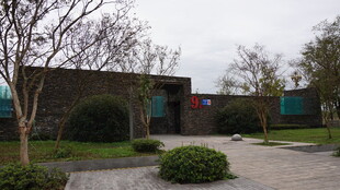 现代建筑前的绿化景观