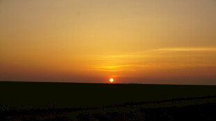 草原上的绝美落日景观