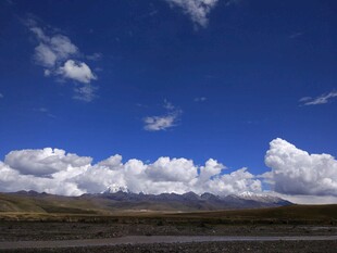 蓝天白云下的广袤原野