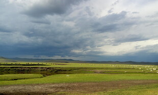 草原上空的厚重云层