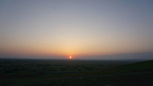 草原上的美丽日落