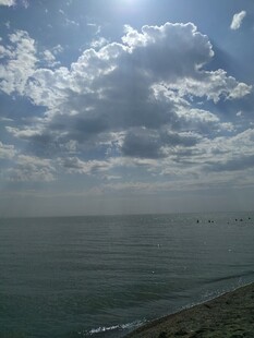 海边晴天 云层与阳光美景