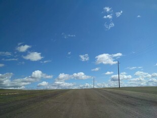 空旷公路与蓝天美景