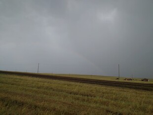 阴沉天空下的广袤田野