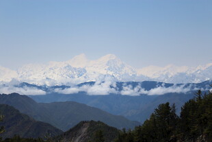 雪山远景 山林相伴