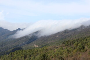 山间云雾缭绕的壮美景色