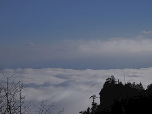 山巅云海壮丽景观