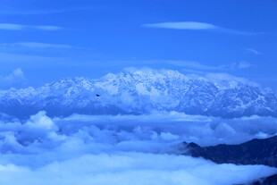 云海之上的壮丽雪山景观