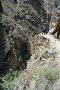 山间小径上的徒步者