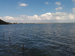 广阔海面与蓝天的美丽景致