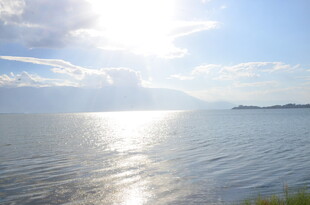 阳光照耀下的宁静海面