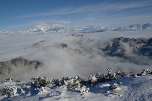 雪山云海壮丽景观