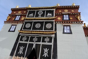 藏式建筑外观特写