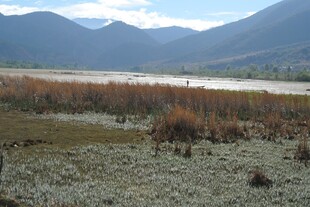 山间开阔河滩景色