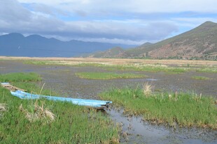 湖畔孤舟 静美自然之景