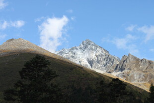 雪山与山林的壮美风光