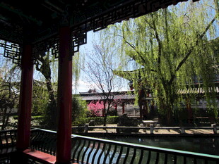 中式亭台赏春日园林景