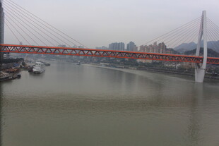 江上红桥及城市景观
