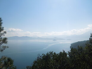 湖畔山林美景